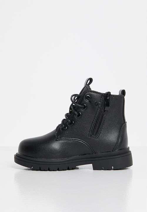 Pop Candy - Girls boots with laces - black