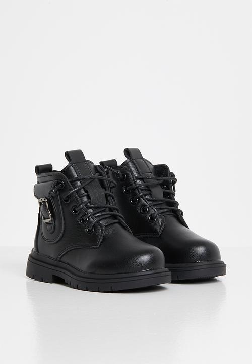 Pop Candy - Girls boots with laces - black
