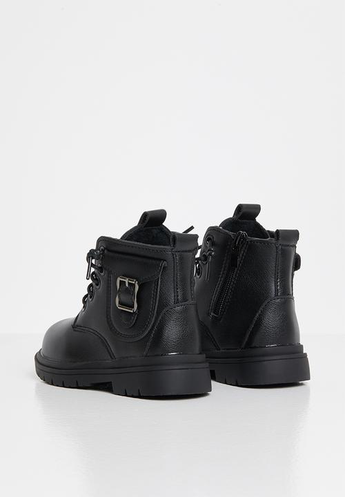 Pop Candy - Girls boots with laces - black