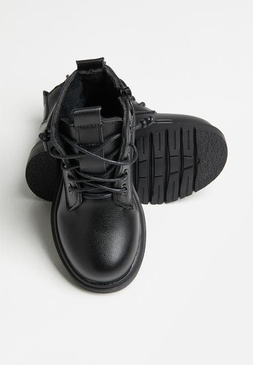 Pop Candy - Girls boots with laces - black