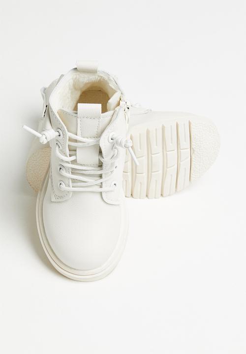 Pop Candy - Girls boots with laces - white