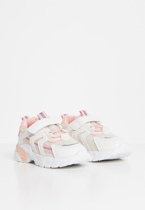 Pop Candy - Girls sneaker with strap - pink & white 