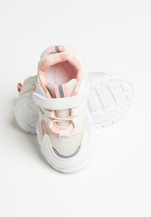 Pop Candy - Girls sneaker with strap - pink & white 