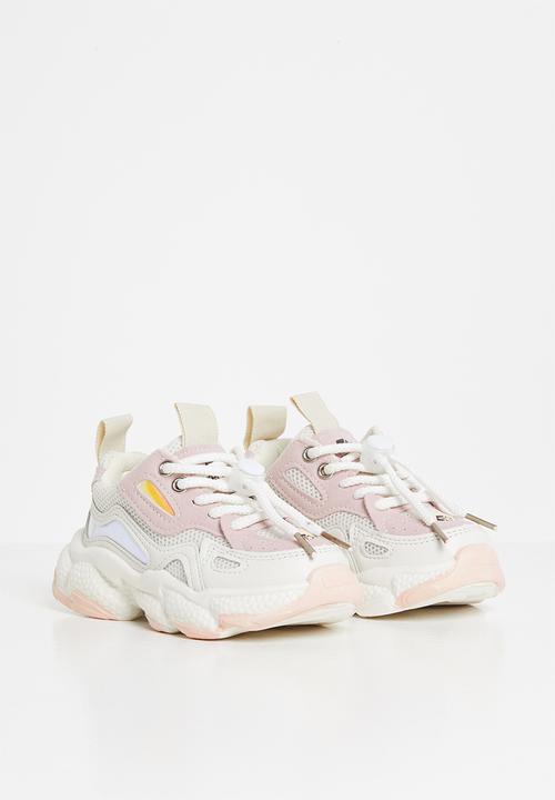 Pop Candy - Girls sneaker with mesh detail - pink & white 