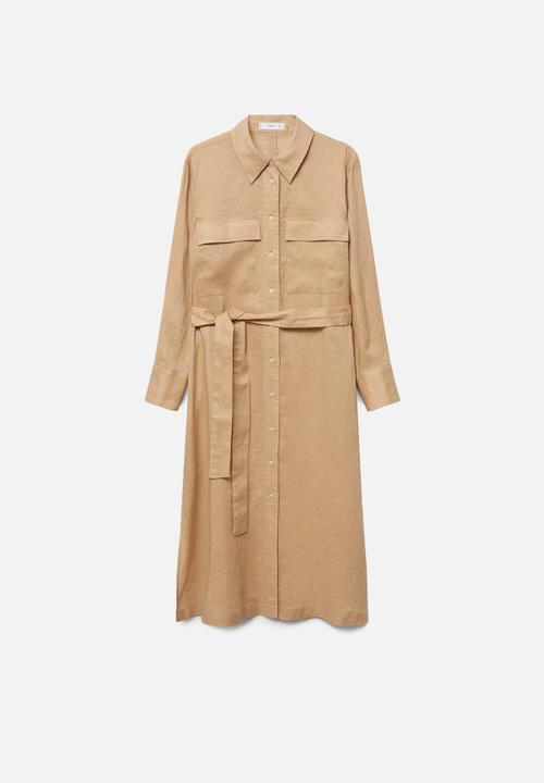 MANGO - Dress elea - beige