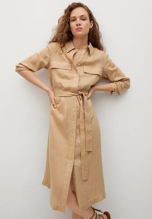 MANGO - Dress elea - beige