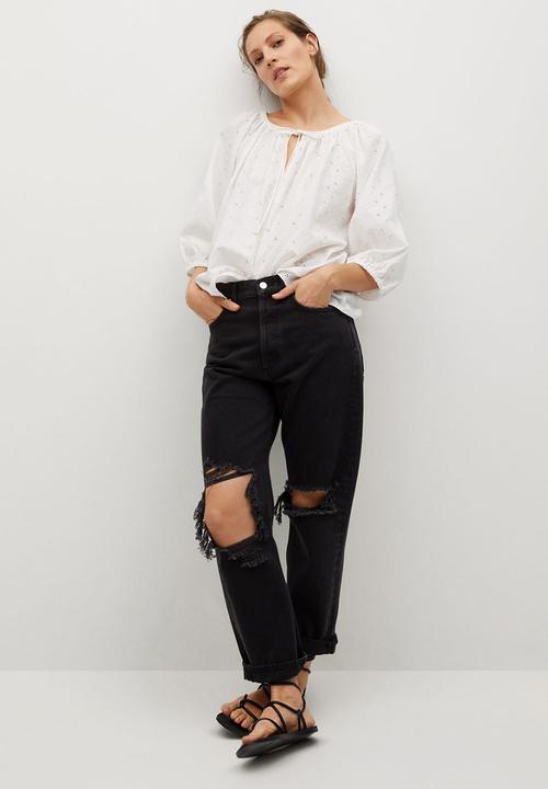 MANGO - Blouse brisbain - white