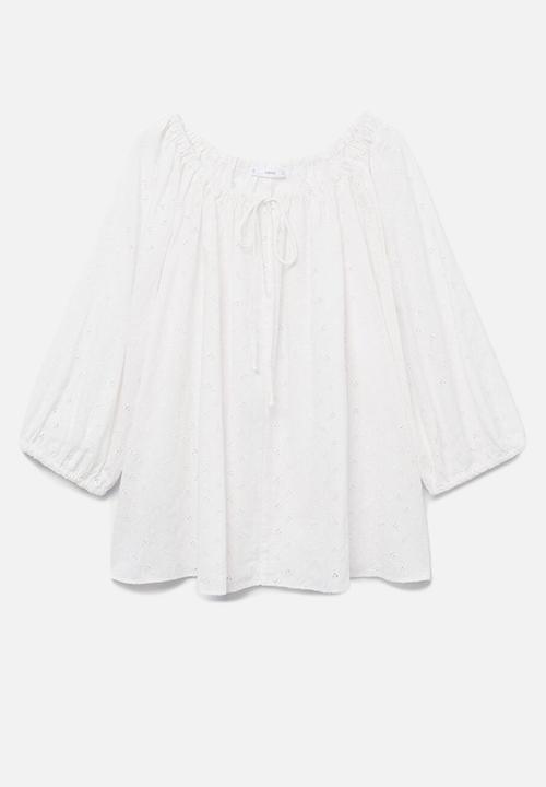 MANGO - Blouse brisbain - white