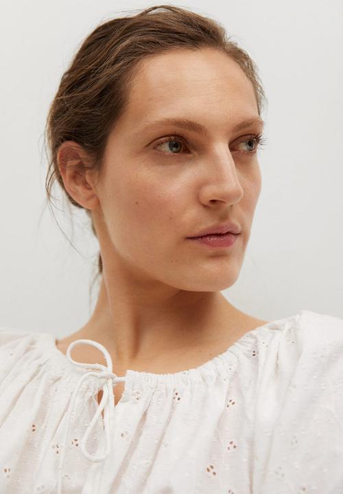 MANGO - Blouse brisbain - white