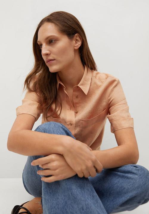 MANGO - Shirt jeni - orange