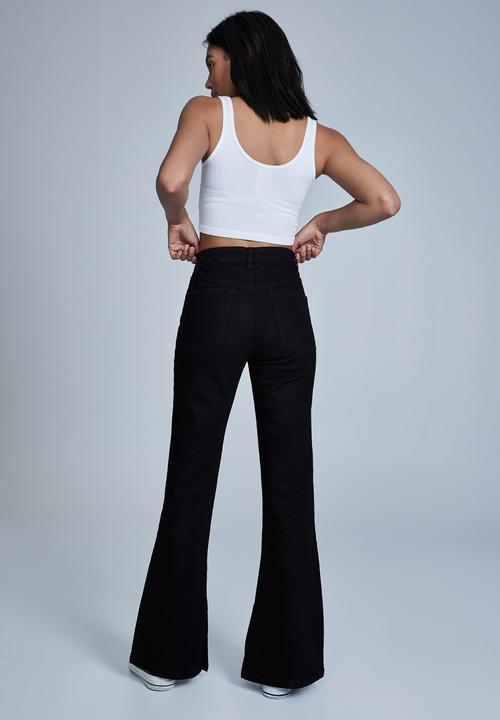 Cotton On - Split flare jean - black