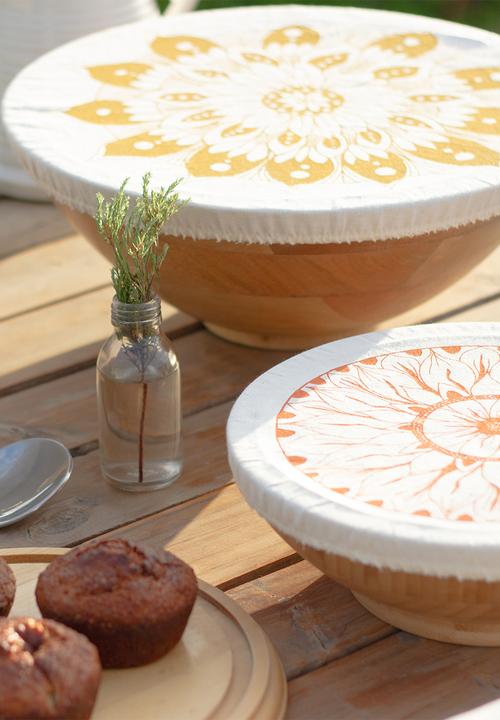 Halo Dish Covers - Dish and bowl cover set of 6- edible flowers