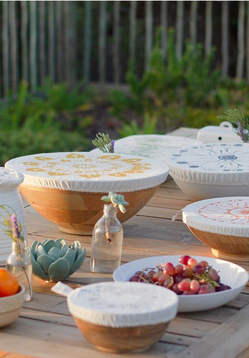 Halo Dish Covers - Dish and bowl cover set of 6- edible flowers