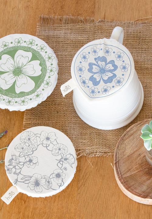Halo Dish Covers - Dish and bowl cover set of 6- edible flowers