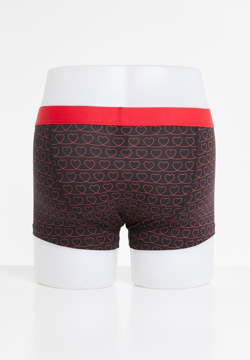 Happy Socks - Loveline trunks - black & red