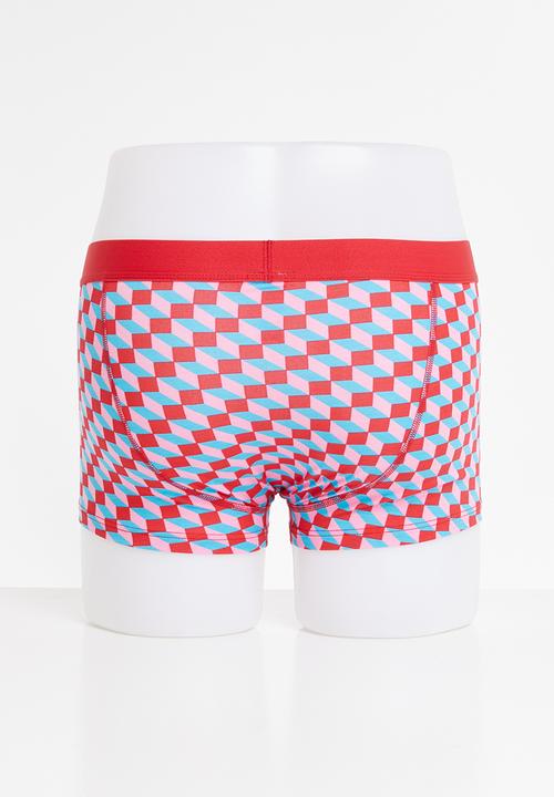 Happy Socks - Filled optic trunks - red & blue