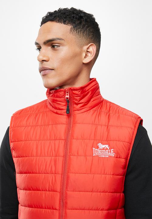 Lonsdale - Sleeveless puffer jacket - red