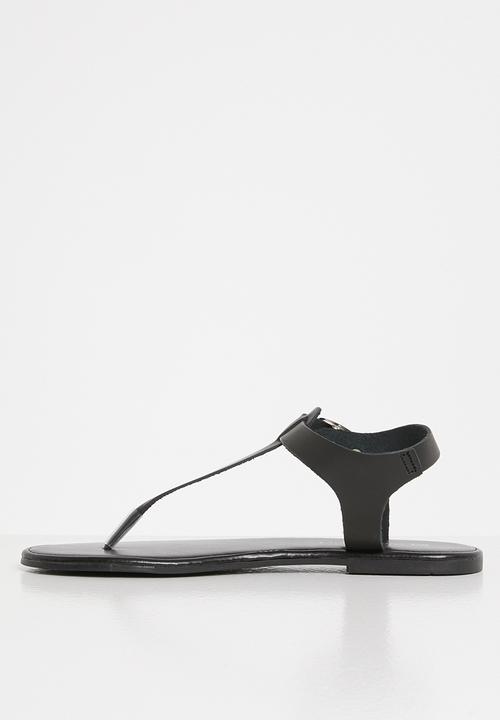 Superbalist - Ellie leather T-bar sandals - black