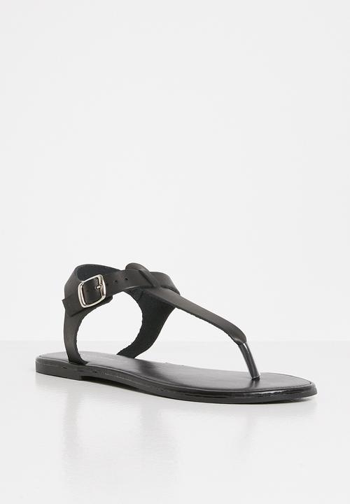 Superbalist - Ellie leather T-bar sandals - black