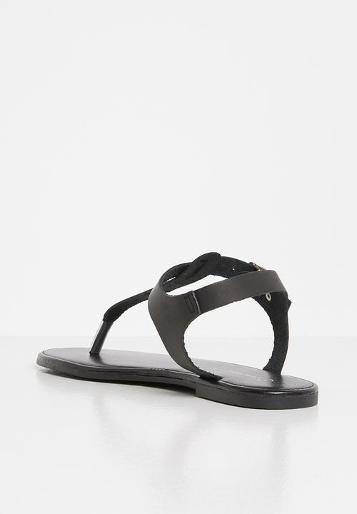 Superbalist - Ellie leather T-bar sandals - black