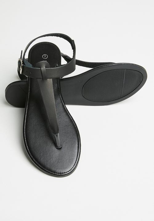 Superbalist - Ellie leather T-bar sandals - black