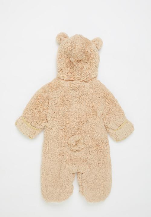 Pop Candy - Baby boys bear babygrow - brown