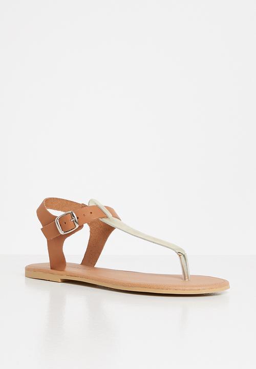 Superbalist - Ellie leather T-bar sandals - tan