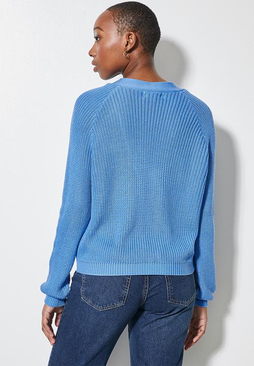 Superbalist - Knit crop cardigan - blue