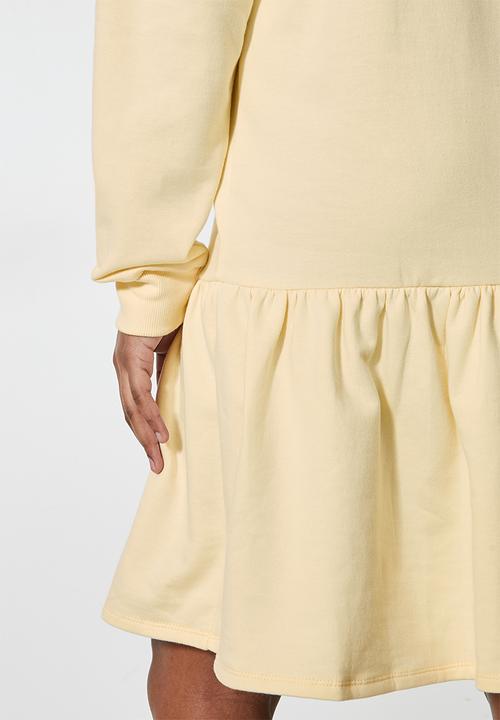 Superbalist - Long sleeve tiered sweat dress - yellow 