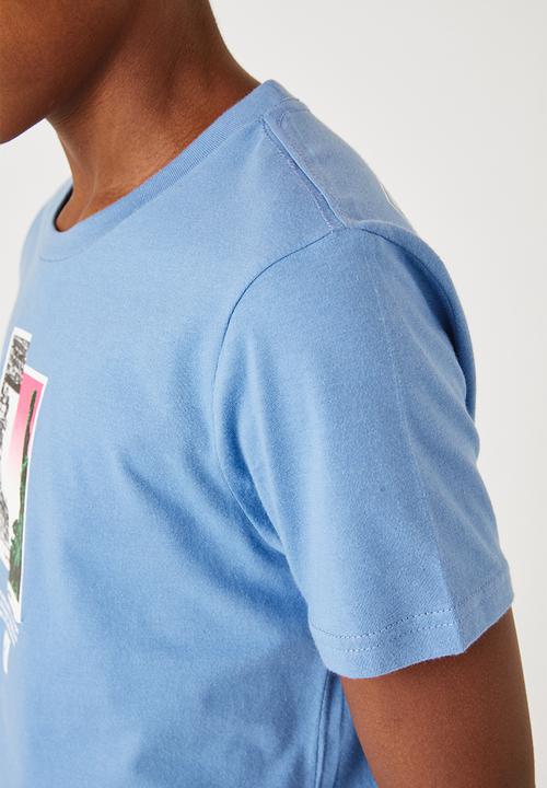 Flyersunion - Split photographic tee - blue