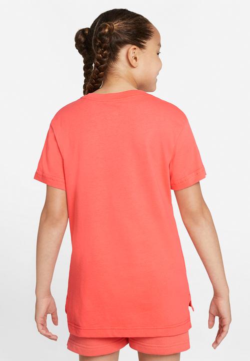 Nike - G nsw tee dptl basic futura - magic ember/white