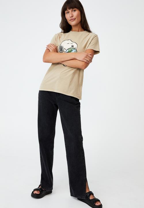 Cotton On - Classic organic cotton lcn graphic tee - lcn pea snoopy world/clay
