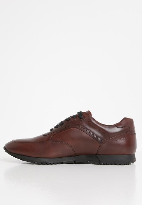 POLO - Hugh leather smart athletic sneaker - burgundy