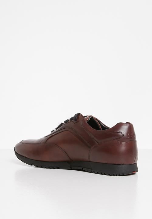 POLO - Hugh leather smart athletic sneaker - burgundy
