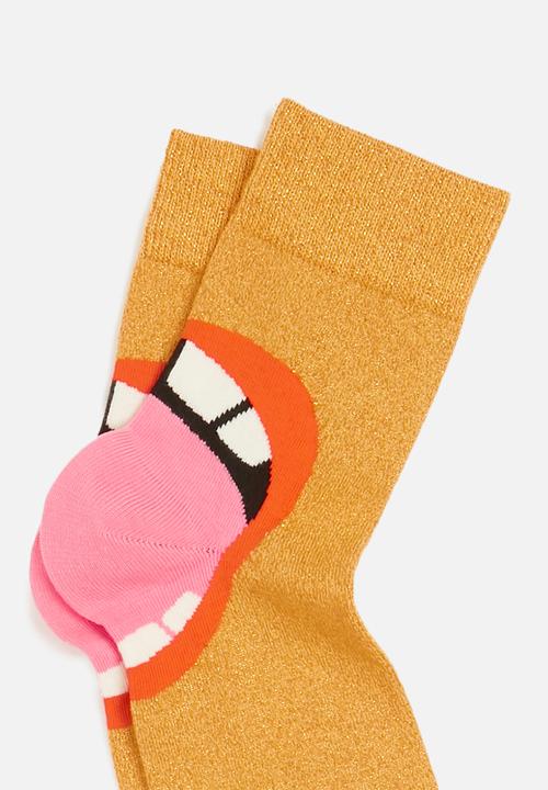 Happy Socks - Laugh half crew socks - orange
