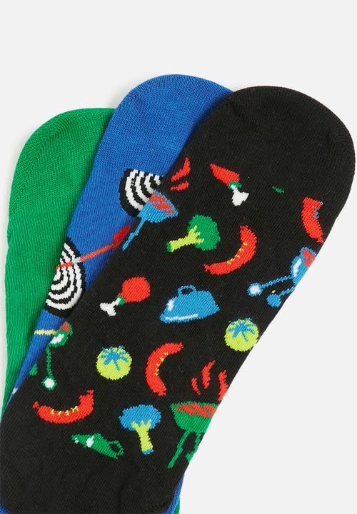 Happy Socks - 3-Pack barbeque liner socks - multi