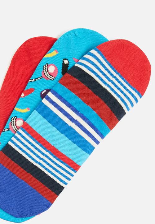 Happy Socks - 3-Pack multi stripe liner socks - multi 