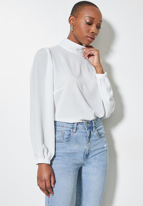 Superbalist - Funnel neck shell - white 