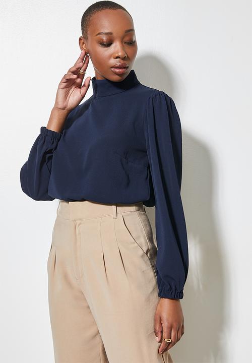 Superbalist - Funnel neck shell - navy 