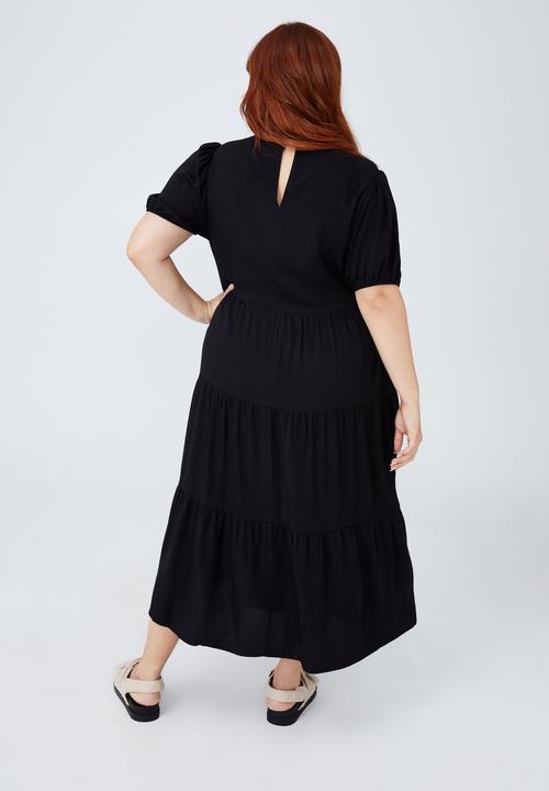 Cotton On - Curve woven leah midi dress - black