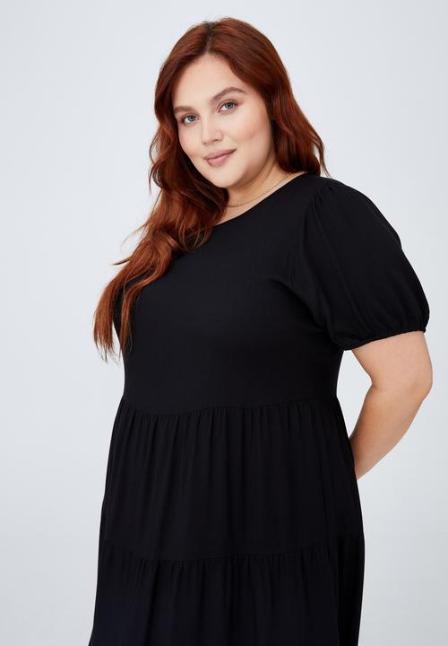 Cotton On - Curve woven leah midi dress - black