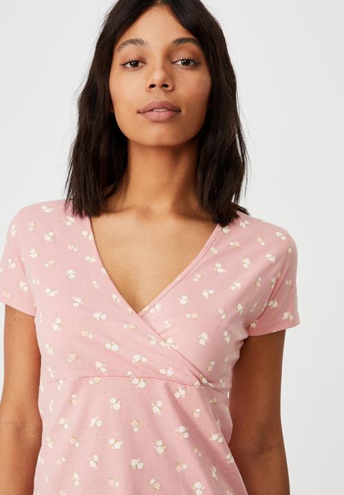 Cotton On - Bessie cross over mini dress - ruthie rose petal pink