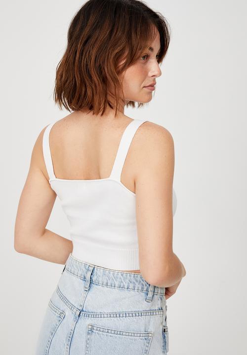 Cotton On - Wildflower bandeau tank - chalk white