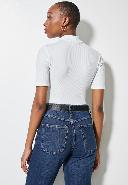 Superbalist - 2 pack fine rib funnel neck tops - choc & milk