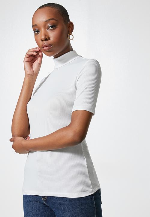 Superbalist - 2 pack fine rib funnel neck tops - choc & milk