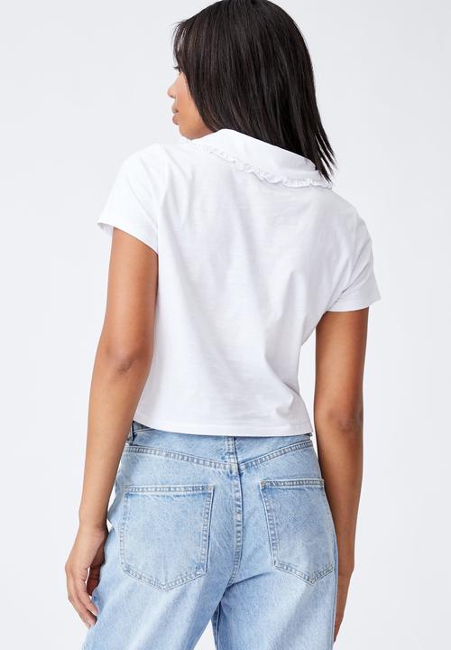 Cotton On - Lily collar tee - white