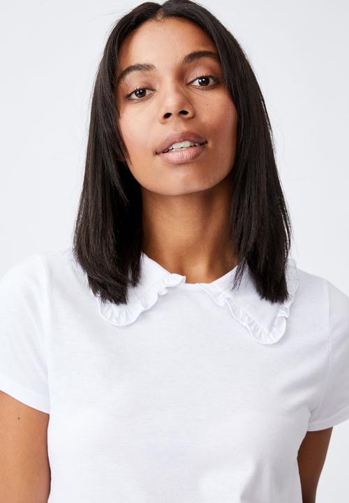 Cotton On - Lily collar tee - white