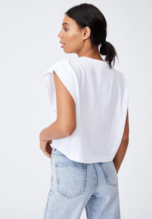 Cotton On - Form focus shoulder tank - white