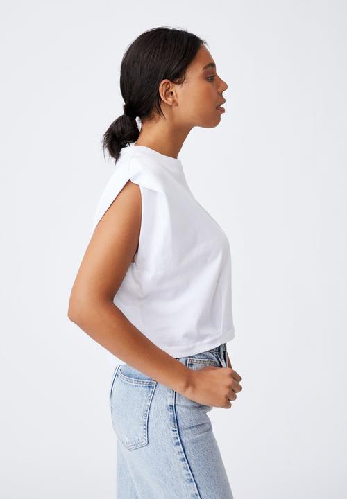 Cotton On - Form focus shoulder tank - white