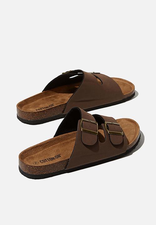Cotton On - Double buckle sandal - dark brown